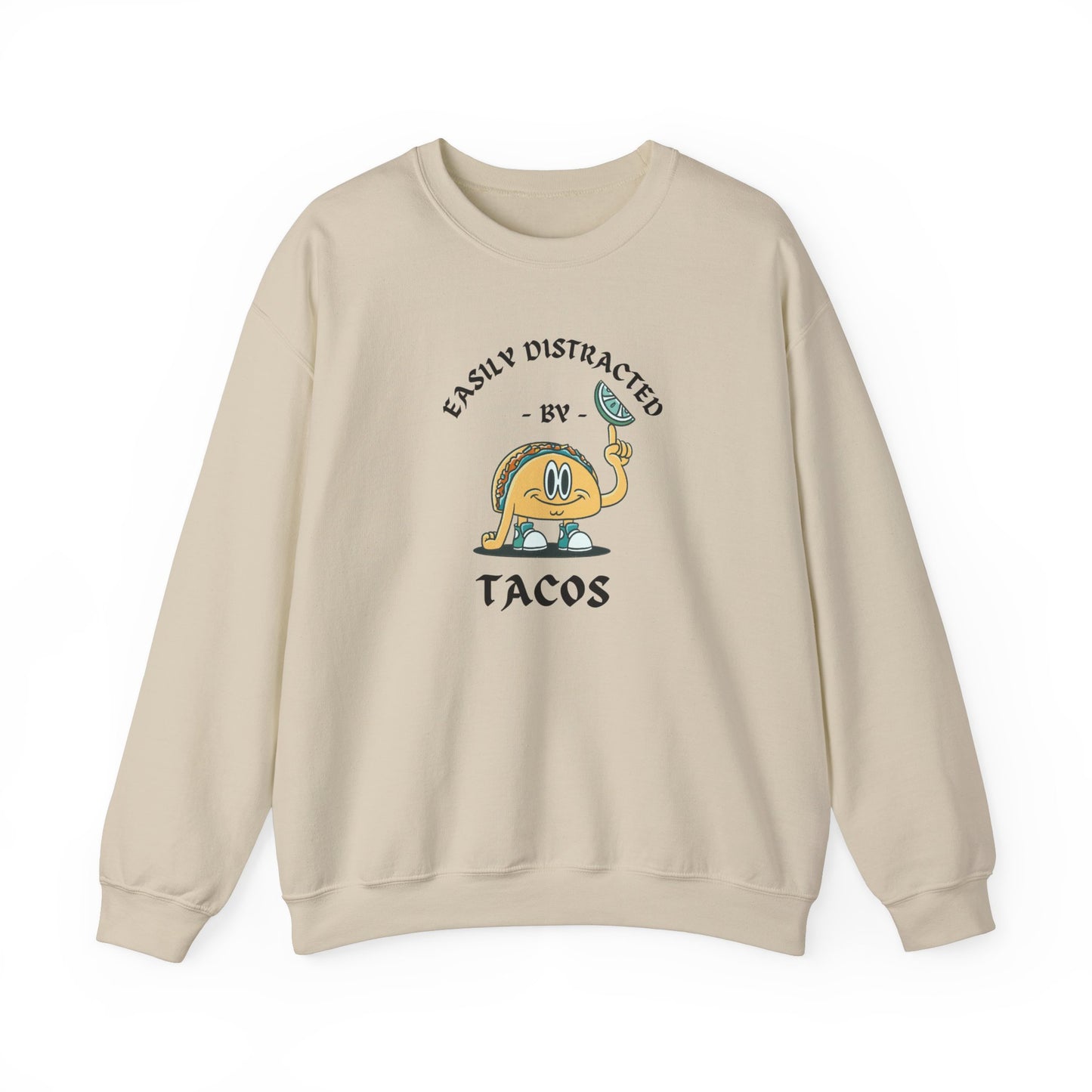 'Easily Distracted by Tacos' Unisex Heavy Blend™ Crewneck Sweatshirt