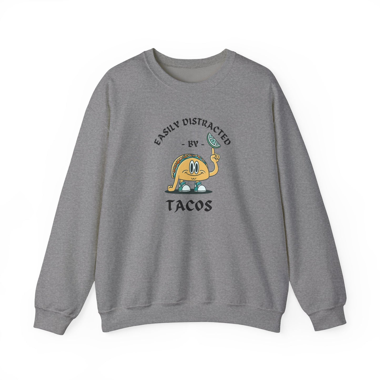 'Easily Distracted by Tacos' Unisex Heavy Blend™ Crewneck Sweatshirt