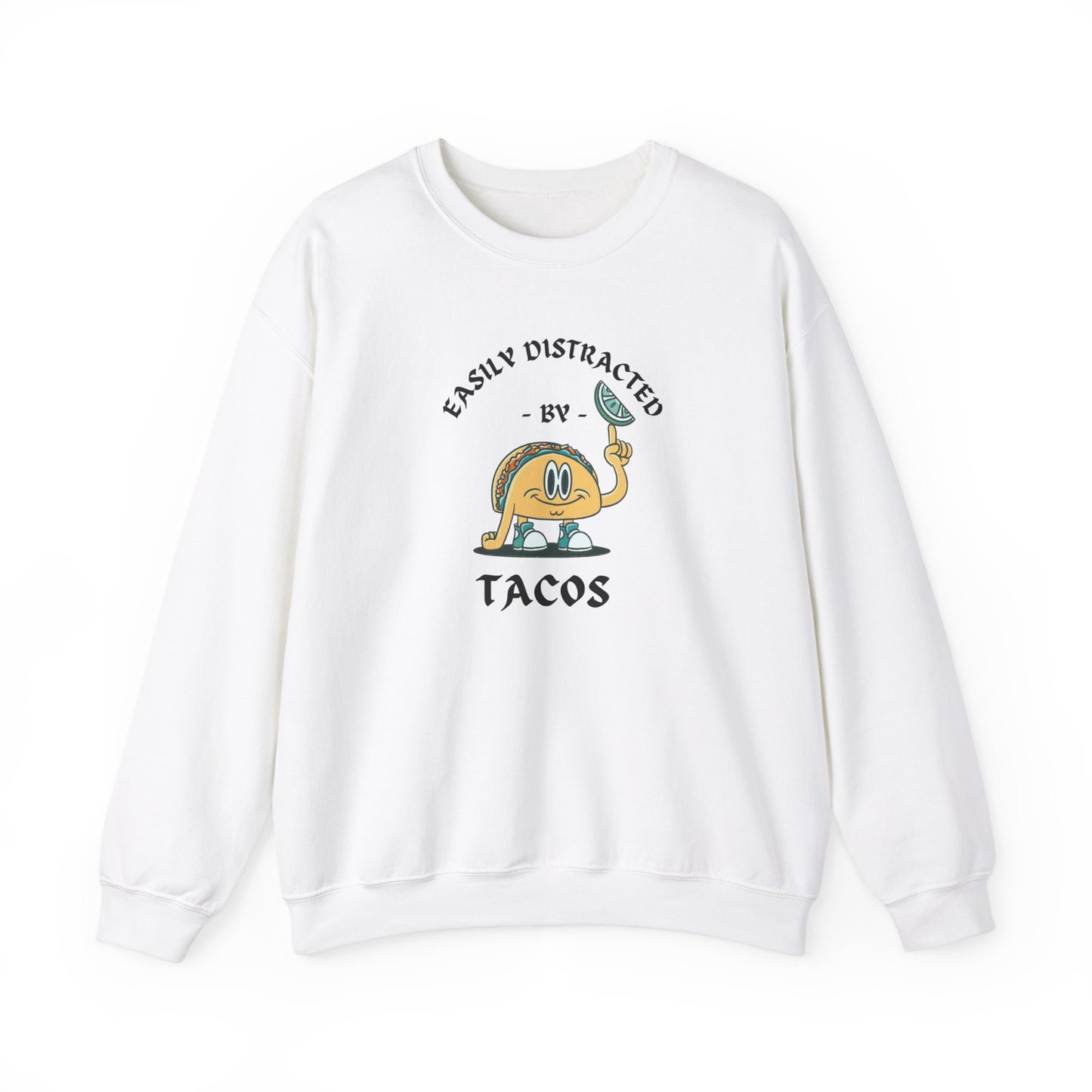 'Easily Distracted by Tacos' Unisex Heavy Blend™ Crewneck Sweatshirt