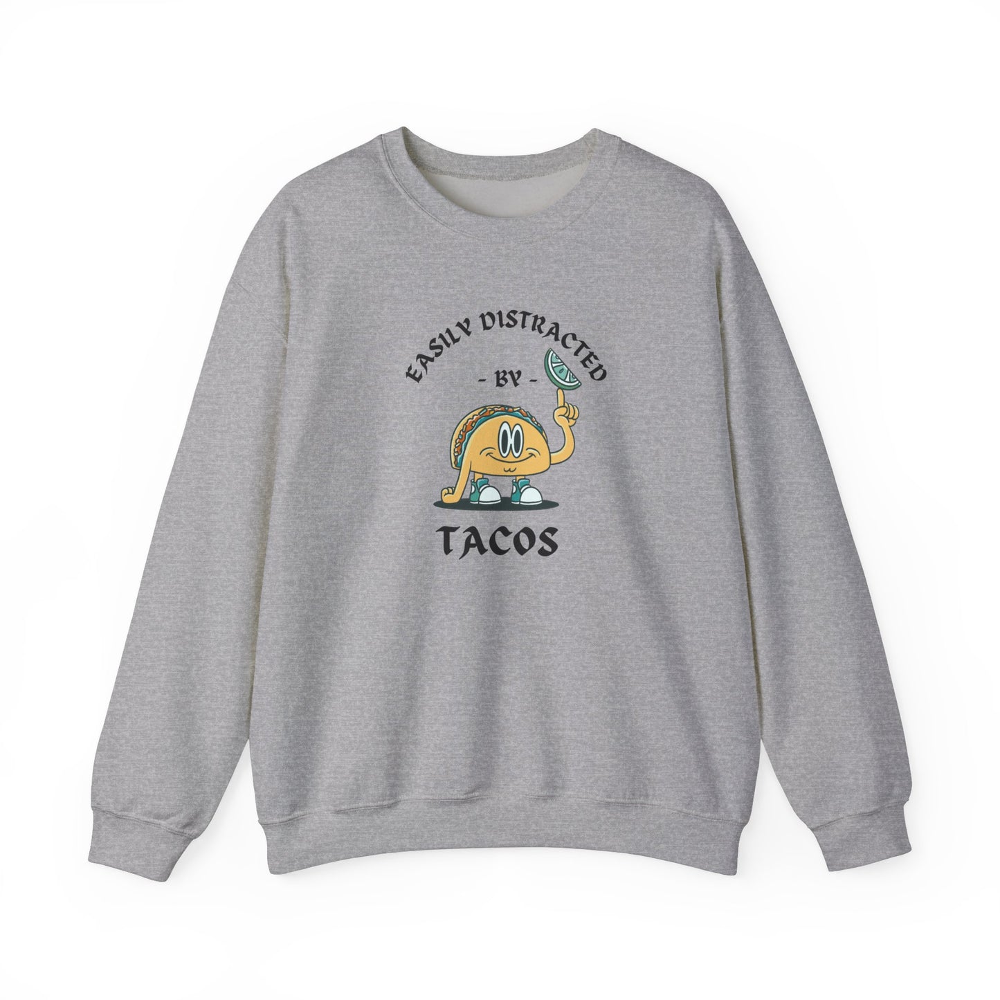 'Easily Distracted by Tacos' Unisex Heavy Blend™ Crewneck Sweatshirt