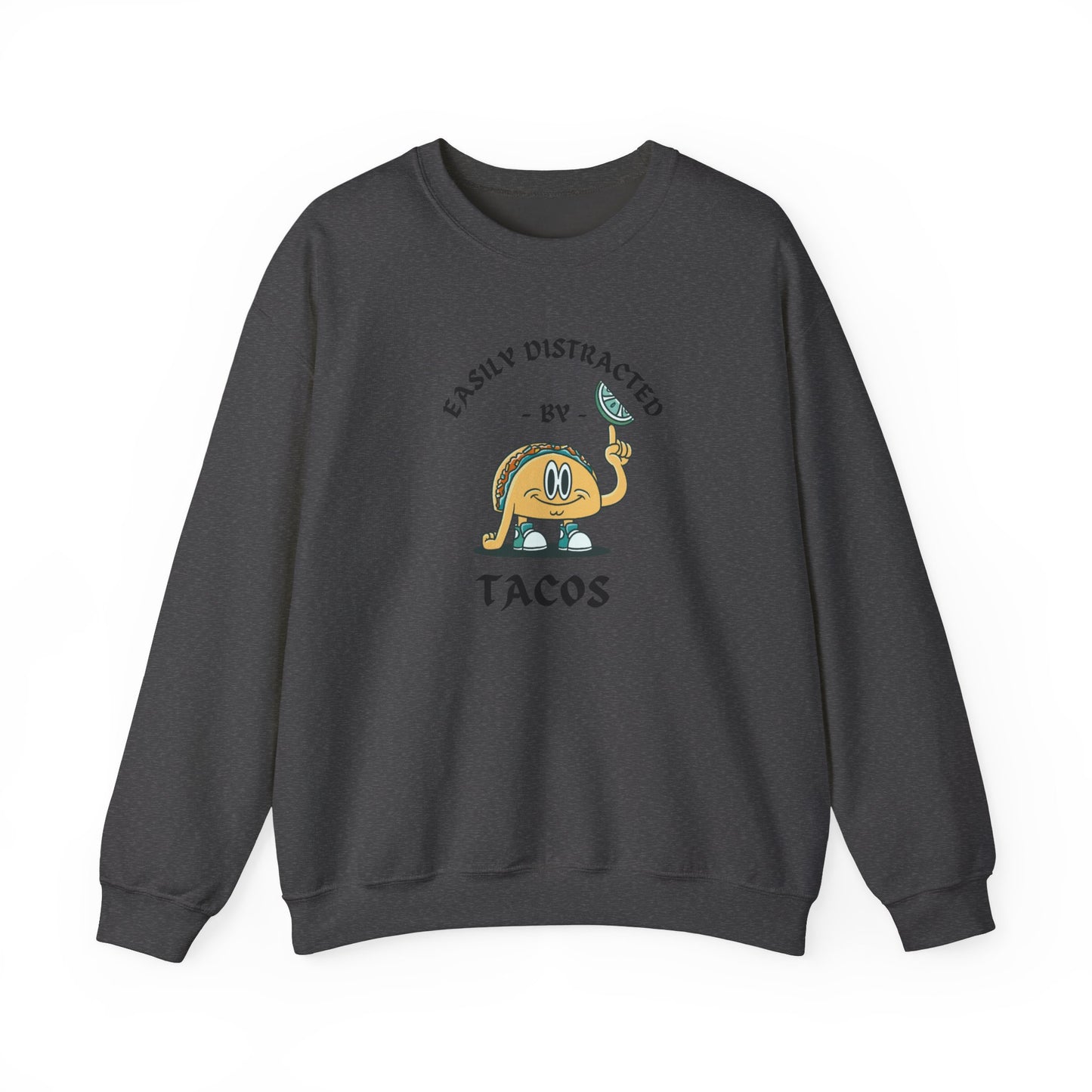 'Easily Distracted by Tacos' Unisex Heavy Blend™ Crewneck Sweatshirt